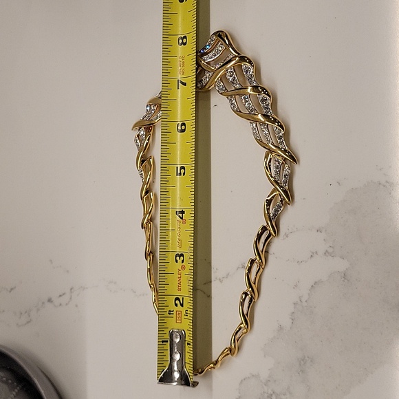 Vintage Trifari Statement Necklace Goldtone With Rhinestones - Picture 9 of 10